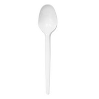 Cuchara plastico blanca postre 125 mm. 35x100 Uds.